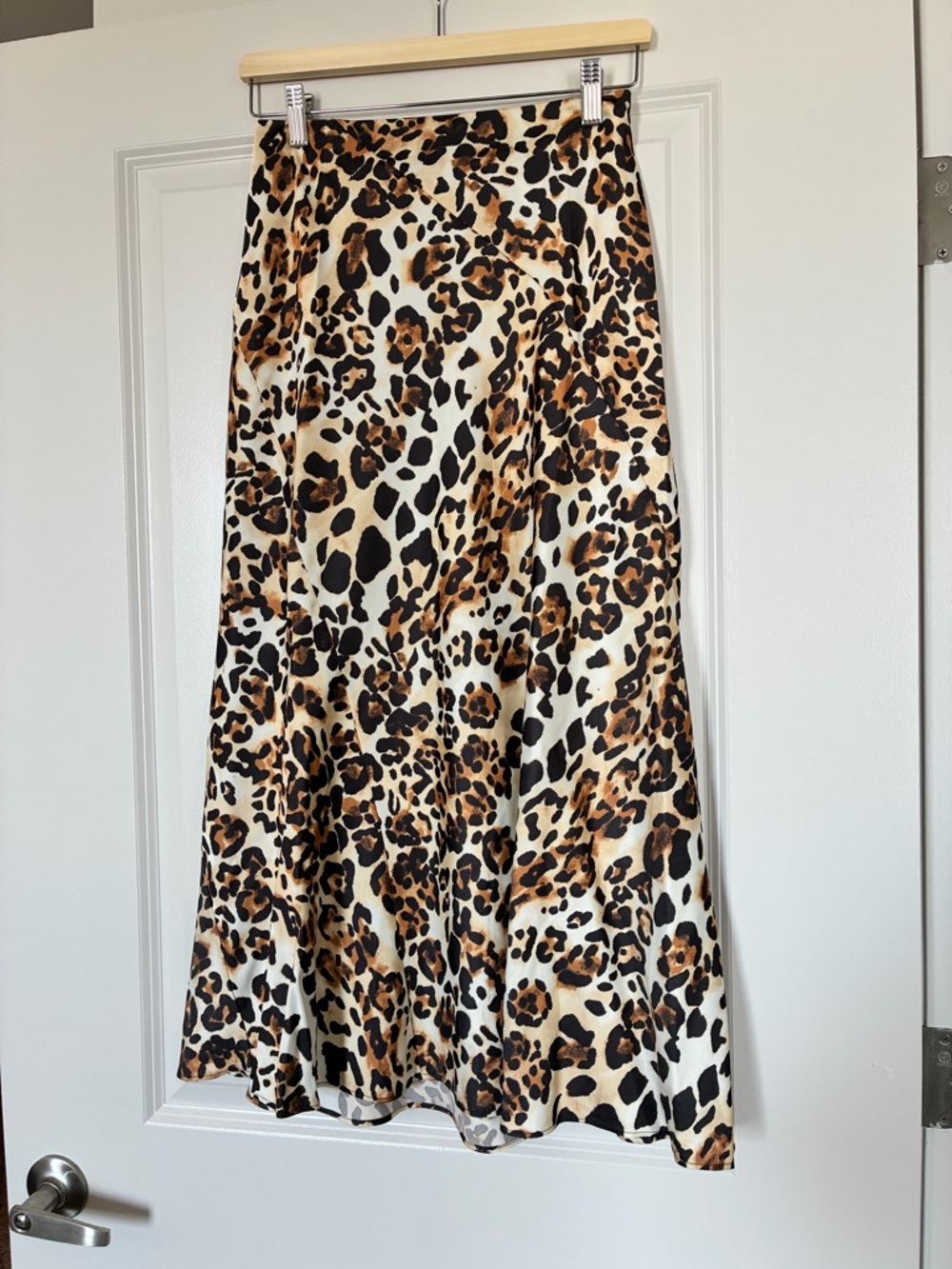 & OTHER STORIES Satin Leopard Print Midi Skirt - White, Brown & Black